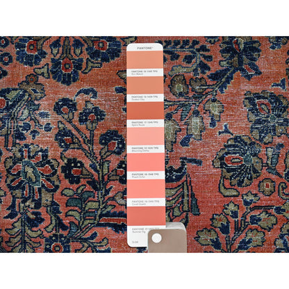 Antique Wool Hand Knotted Rug Red 8.8x11.6 -O01367