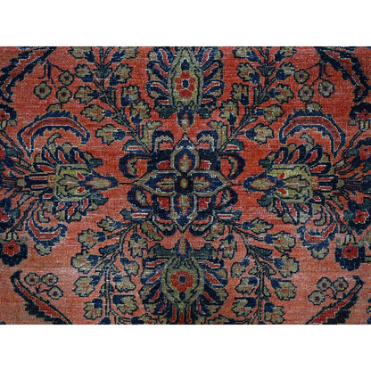 Antique Wool Hand Knotted Rug Red 8.8x11.6 -O01367