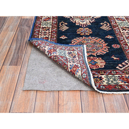 Kazak Wool Hand Knotted Rug Blue Ivory 2.5X6.9 -O0136