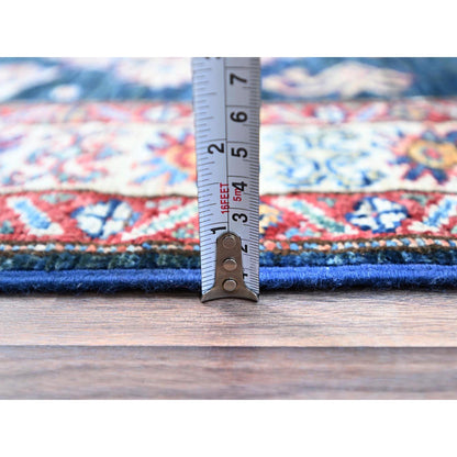 Kazak Wool Hand Knotted Rug Blue Ivory 2.5X6.9 -O0136