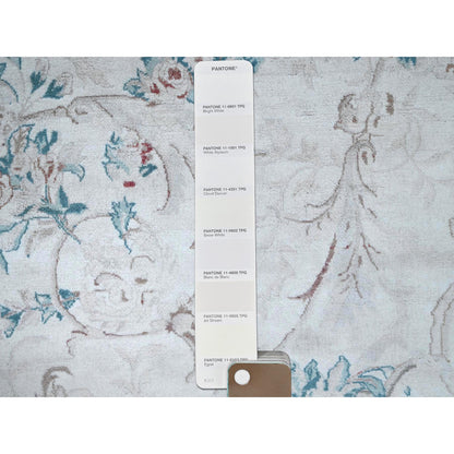 Fine Oriental Wool Hand Knotted Rug Ivory 9.0x11.9 -O01370