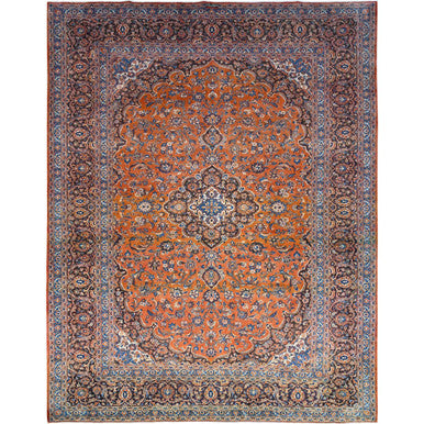 Tribal & Geometric Wool Hand Knotted Rug Red Blue 9.8X12.8 -O0143
