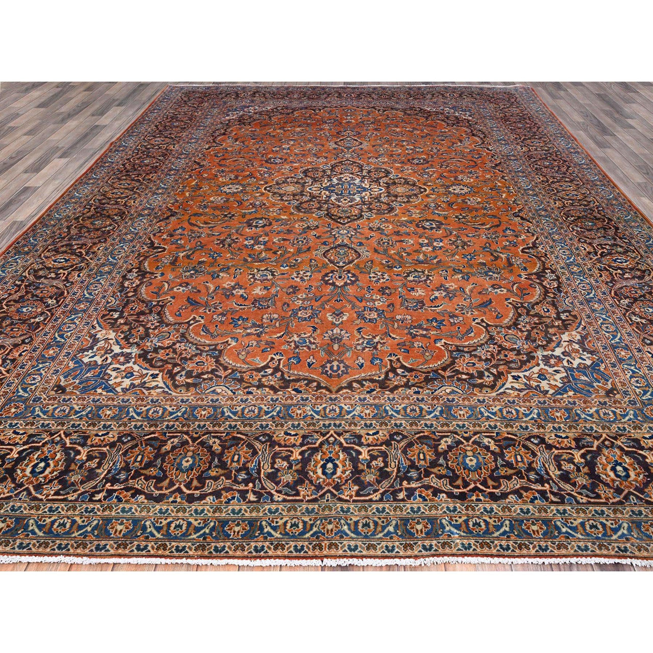 Tribal & Geometric Wool Hand Knotted Rug Red Blue 9.8X12.8 -O0143