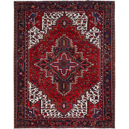 Heriz Wool Hand Knotted Rug Red Blue 8.4X10.7 -O0158