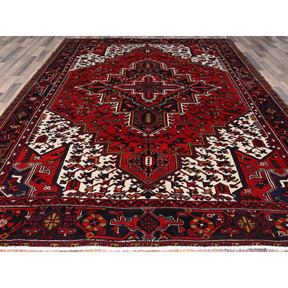Heriz Wool Hand Knotted Rug Red Blue 8.4X10.7 -O0158