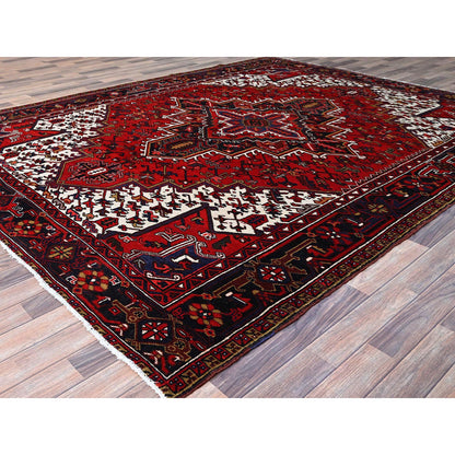 Heriz Wool Hand Knotted Rug Red Blue 8.4X10.7 -O0158
