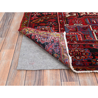 Heriz Wool Hand Knotted Rug Red Black 8.4X11.3 -O0165