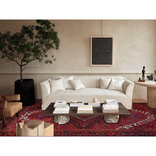 Heriz Wool Hand Knotted Rug Red Eerie Black 9.10X12.6 -O0167