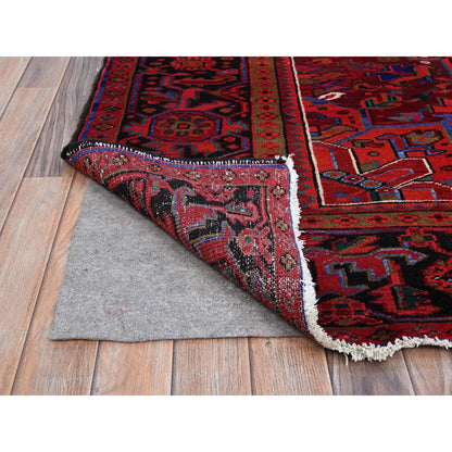 Heriz Wool Hand Knotted Rug Red Eerie Black 9.10X12.6 -O0167