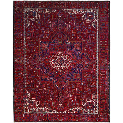 Heriz Wool Hand Knotted Rug Red Red 9.8X12.7 -O0170