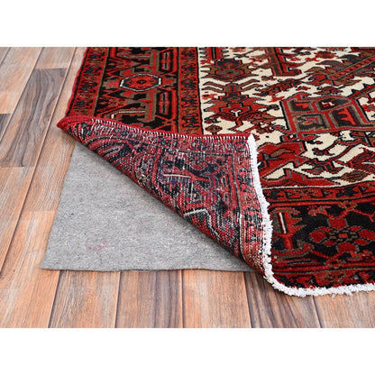 Heriz Wool Hand Knotted Rug Red Black 8.3X10.11 -O0178