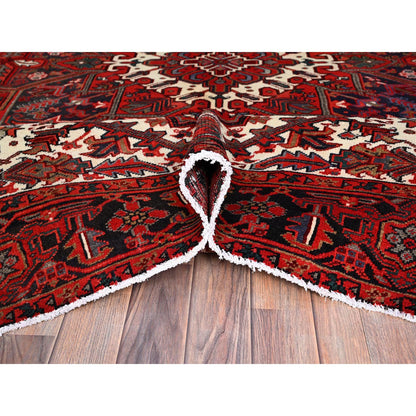 Heriz Wool Hand Knotted Rug Red Black 8.3X10.11 -O0178
