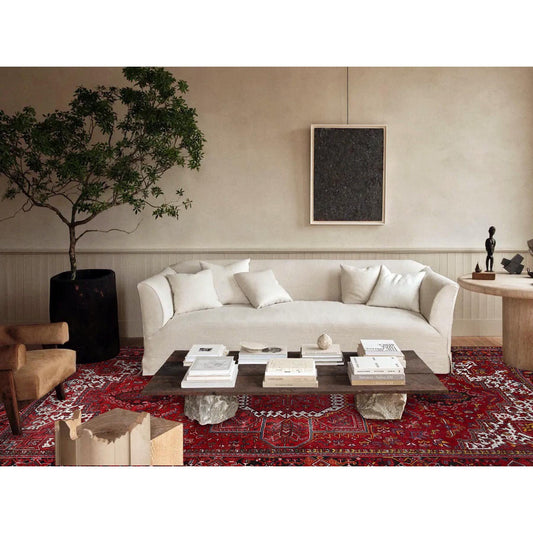 Heriz Wool Hand Knotted Rug Red Black 10.2X13.8 -O0181