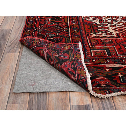 Heriz Wool Hand Knotted Rug Red Black 10.0X12.10 -O0182