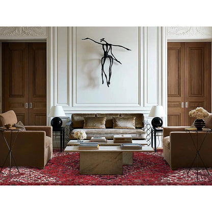 Heriz Wool Hand Knotted Rug Red Black 10.5X12.8 -O0183