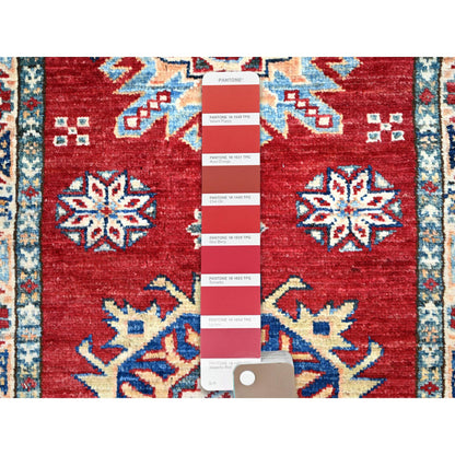 Kazak Wool Hand Knotted Rug Red Ivory 1.11X6.1 -O0191
