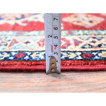 Kazak Wool Hand Knotted Rug Red Ivory 1.11X6.1 -O0191