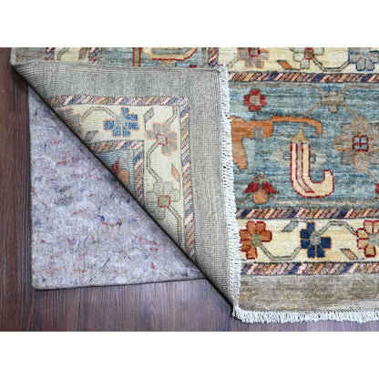 Tribal & Geometric Wool Hand Knotted Rug Grey 11.7x15.8 -O020002