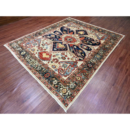 Heriz Wool Hand Knotted Rug Brown 8.2x9.11 -O020004
