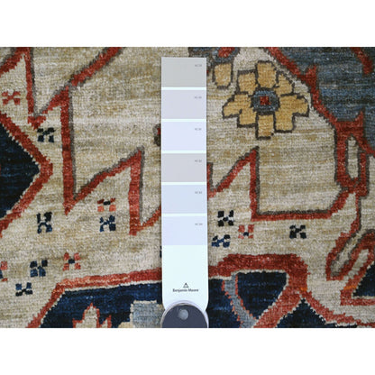 Heriz Wool Hand Knotted Rug Brown 8.2x9.11 -O020004