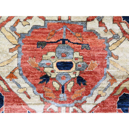 Heriz Wool Hand Knotted Rug Brown 8.2x9.11 -O020004