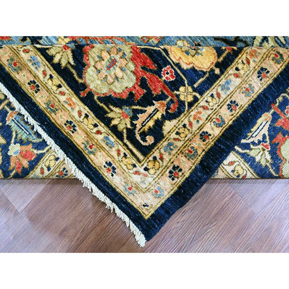 Heriz Wool Hand Knotted Rug Blue 9.2x11.10 -O020005