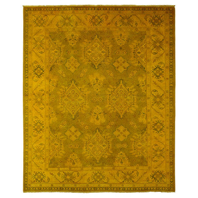 Kazak Wool Hand Knotted Rug Yellow 7.6x9.5 -O020009
