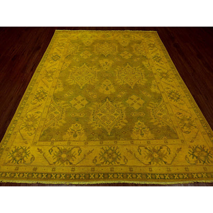 Kazak Wool Hand Knotted Rug Yellow 7.6x9.5 -O020009
