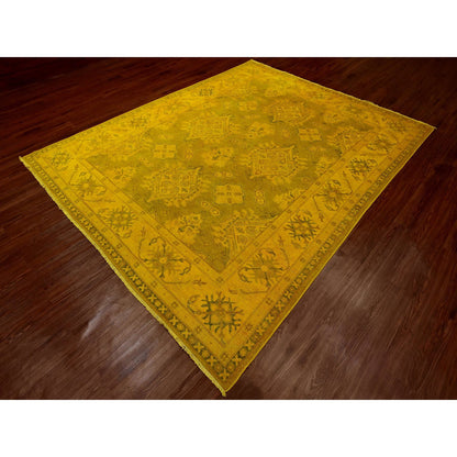 Kazak Wool Hand Knotted Rug Yellow 7.6x9.5 -O020009