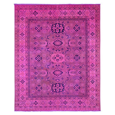 Kazak Wool Hand Knotted Rug Pink 7.10x9.7 -O020011