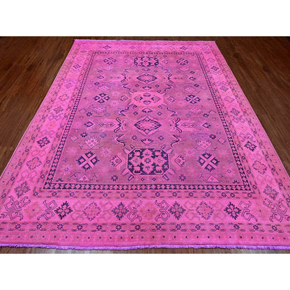 Kazak Wool Hand Knotted Rug Pink 7.10x9.7 -O020011