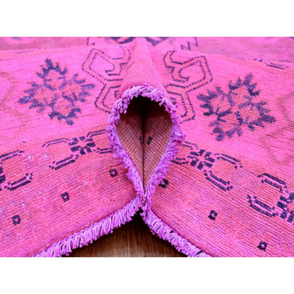 Kazak Wool Hand Knotted Rug Pink 7.10x9.7 -O020011
