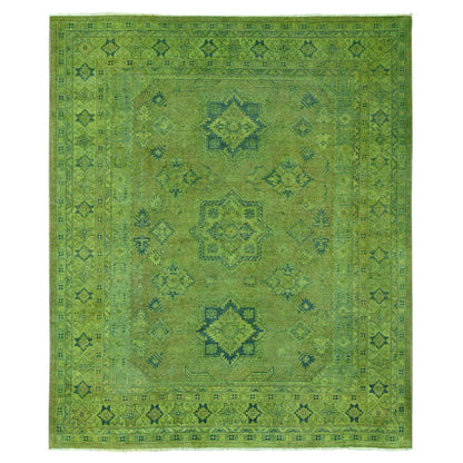 Kazak Wool Hand Knotted Rug Green 8.0x9.6 -O020012