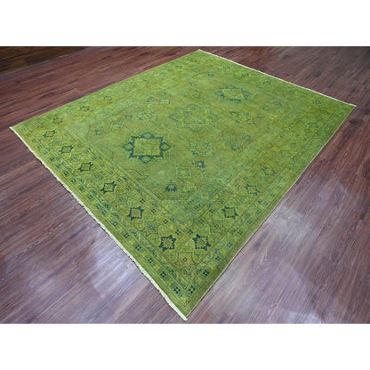 Kazak Wool Hand Knotted Rug Green 8.0x9.6 -O020012