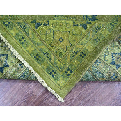 Kazak Wool Hand Knotted Rug Green 8.0x9.6 -O020012