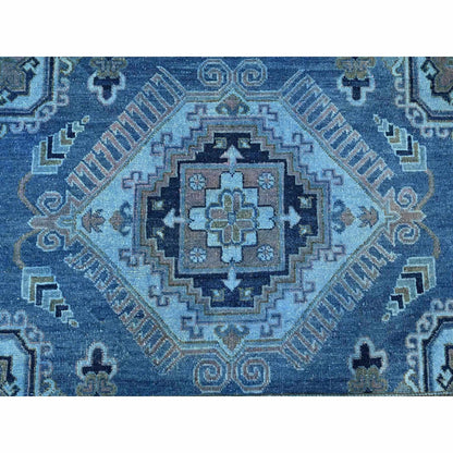 Oushak And Peshawar Wool Hand Knotted Rug Blue 7.11x9.9 -O020013