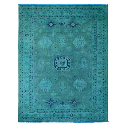 Kazak Wool Hand Knotted Rug Teal 8.9x11.7 -O020016