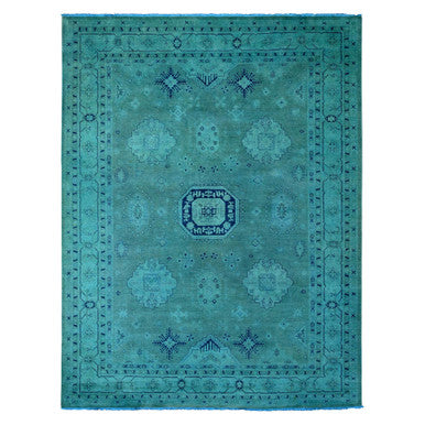 Kazak Wool Hand Knotted Rug Teal 8.9x11.7 -O020016