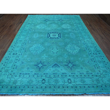Kazak Wool Hand Knotted Rug Teal 8.9x11.7 -O020016