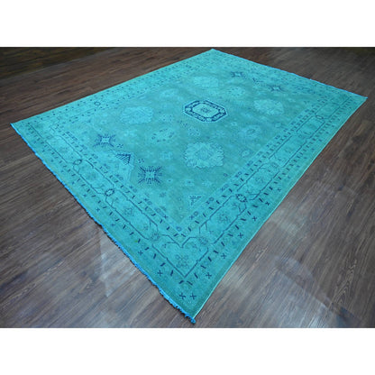 Kazak Wool Hand Knotted Rug Teal 8.9x11.7 -O020016