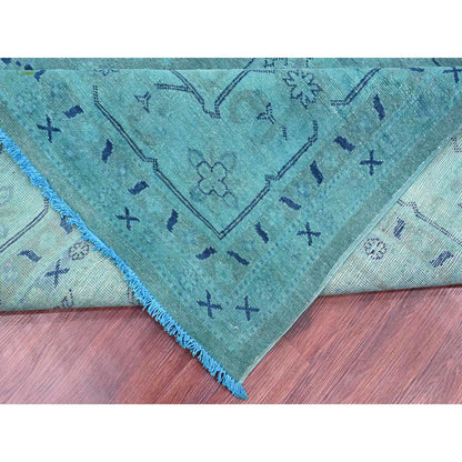Kazak Wool Hand Knotted Rug Teal 8.9x11.7 -O020016