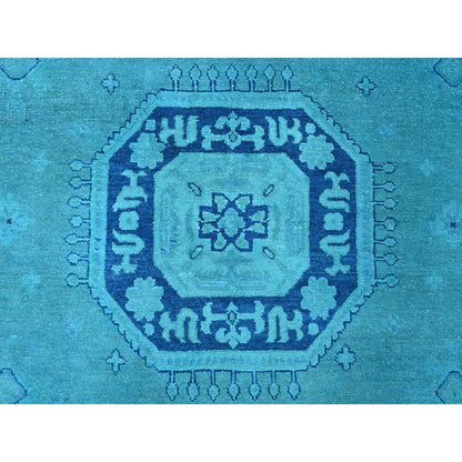 Kazak Wool Hand Knotted Rug Teal 8.9x11.7 -O020016