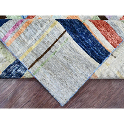 Modern and Contemporary Wool Hand Knotted Rug Grey 7.10x9.9 -O020019