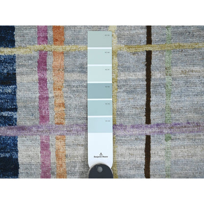 Modern and Contemporary Wool Hand Knotted Rug Grey 7.10x9.9 -O020019