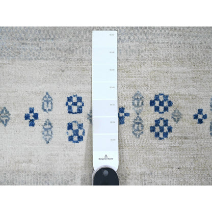 Tribal & Geometric Wool Hand Knotted Rug Ivory 8.3x9.7 -O020020