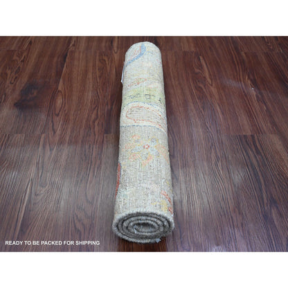 Oushak And Peshawar Wool Hand Knotted Rug Grey 2.1x3.1 -O020033