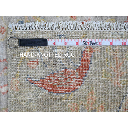 Oushak And Peshawar Wool Hand Knotted Rug Grey 2.1x3.1 -O020033