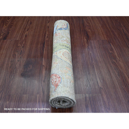 Oushak And Peshawar Wool Hand Knotted Rug Grey 2.1x3.1 -O020036