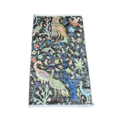 Oushak And Peshawar Wool Hand Knotted Rug Grey 2.0x3.4 -O020037