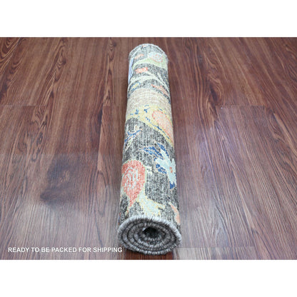 Oushak And Peshawar Wool Hand Knotted Rug Grey 2.0x3.4 -O020037